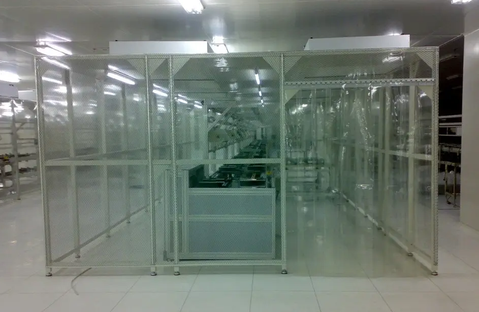 百級網(wǎng)格簾無塵棚特點